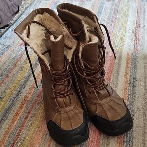 Target Brown and Black Winter Boots with Faux Fur